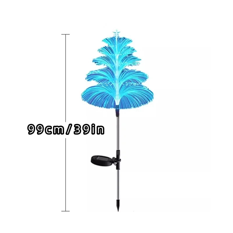 1 pack 5 Layer Solar Fountain Jellyfish Lights Christmas Tree Lights With Stars Colorful Color Changing LED Outdoor Lighting