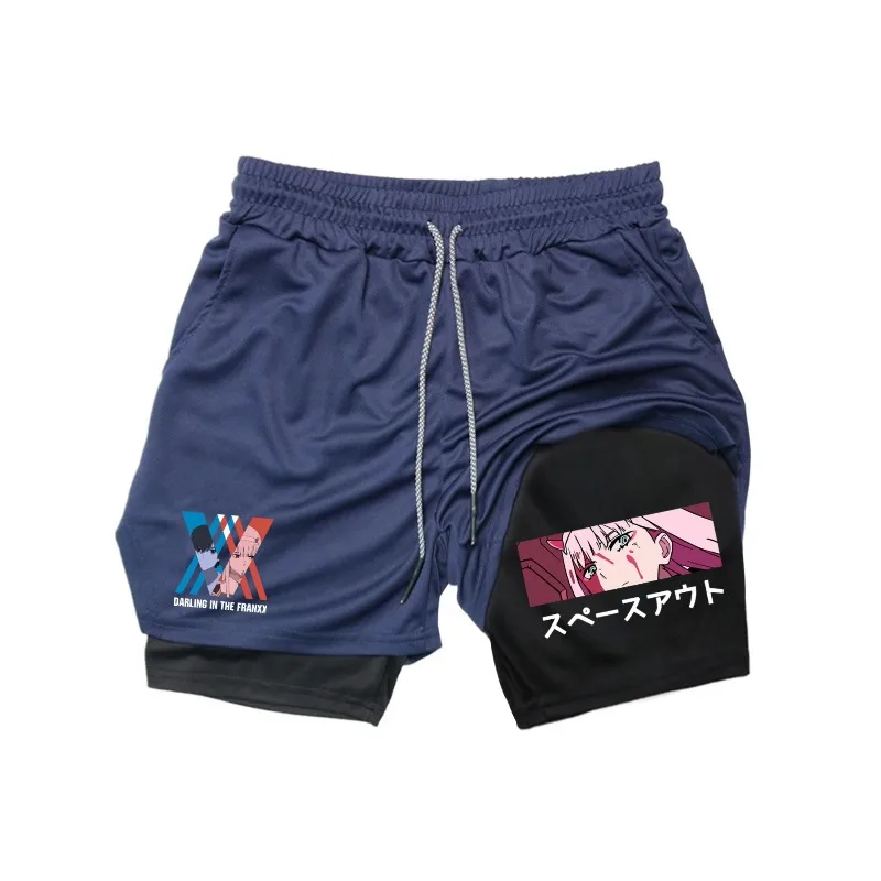 Pantaloncini Zero Two Performance da uomo Pantaloncini a compressione da corsa 2 in 1 Allenamento Yoga Palestra Abbigliamento sportivo Pantaloncini da allenamento con tasche