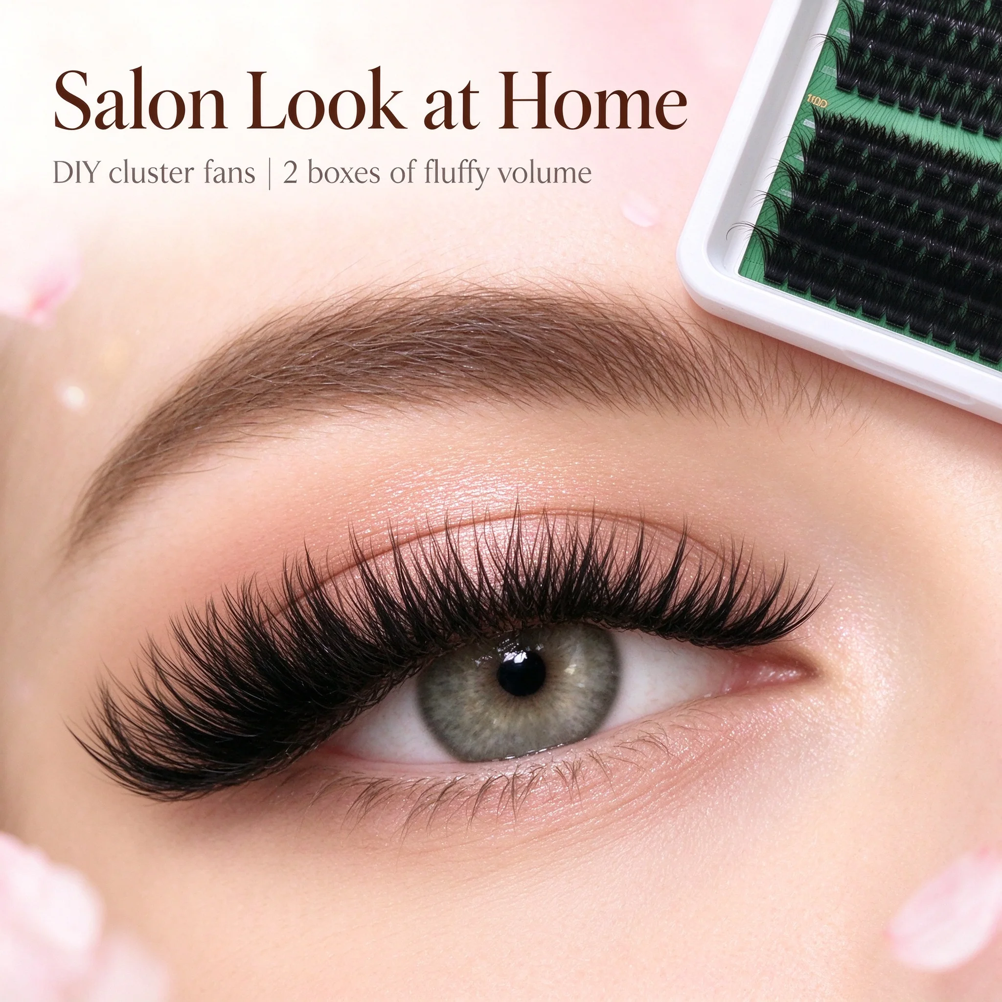 2 Pack Thick Lash Clusters D Curl 10-16mm Mixed Individual False Lashes Segmented DIY Eyelash Extensions for Daily Party Use