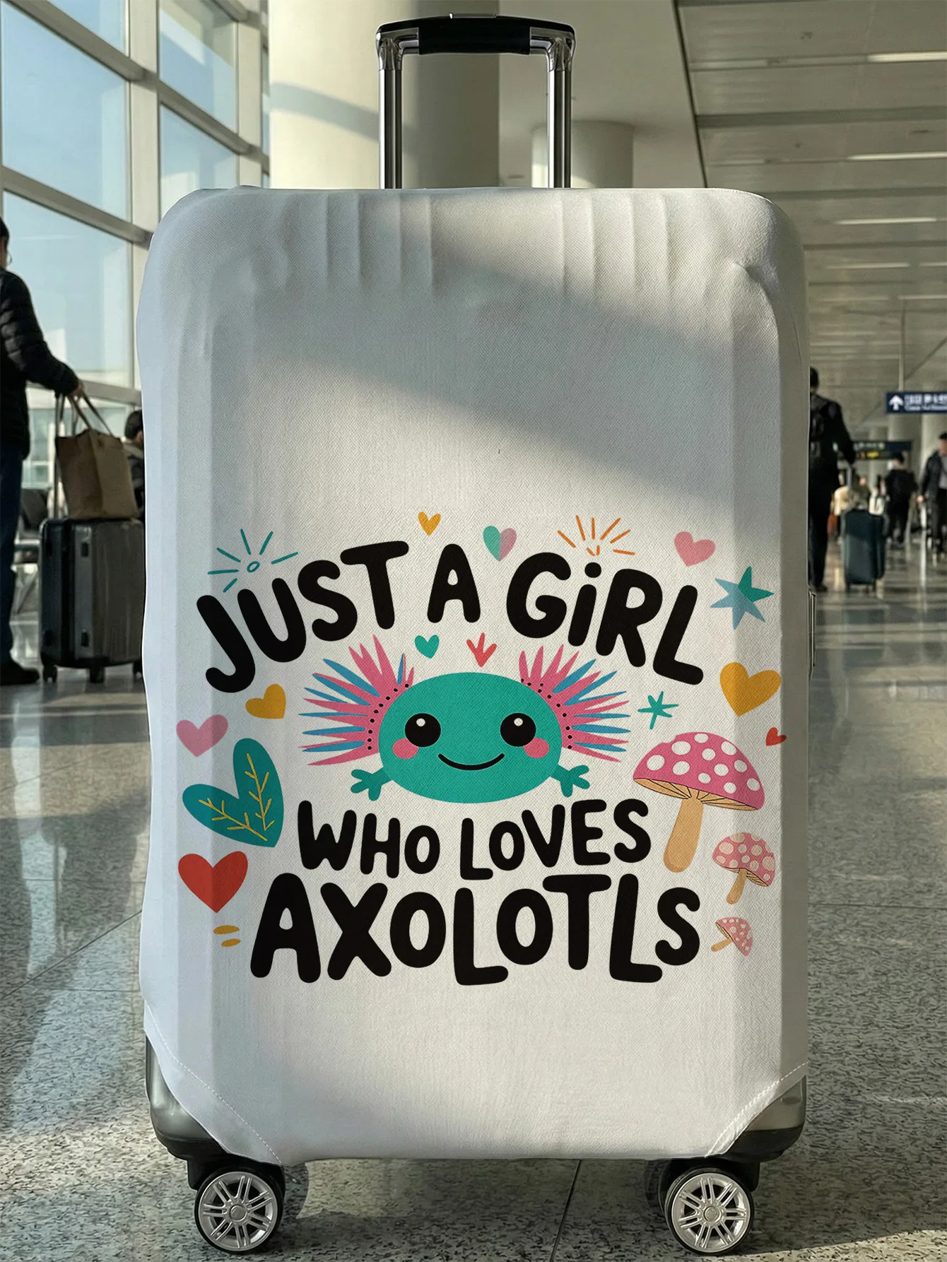 

Чехол для багажа с принтом «Просто девушка, которая любит аксолотлей», подходит для чемоданов 18-32 дюймов, чехол для ручки чемодана, аксессуар для путешествий