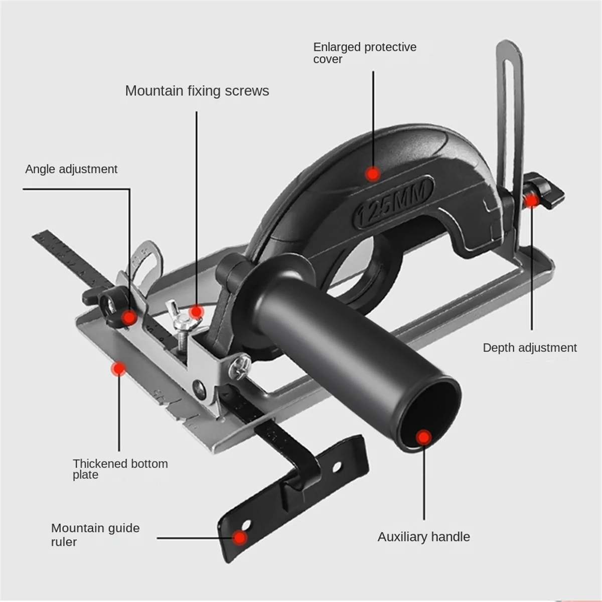 Hand Angle Grinder Converter to Cutter 40mm Depth Adjustable Grinder Bracket to Cutting Woodworking Table Tool