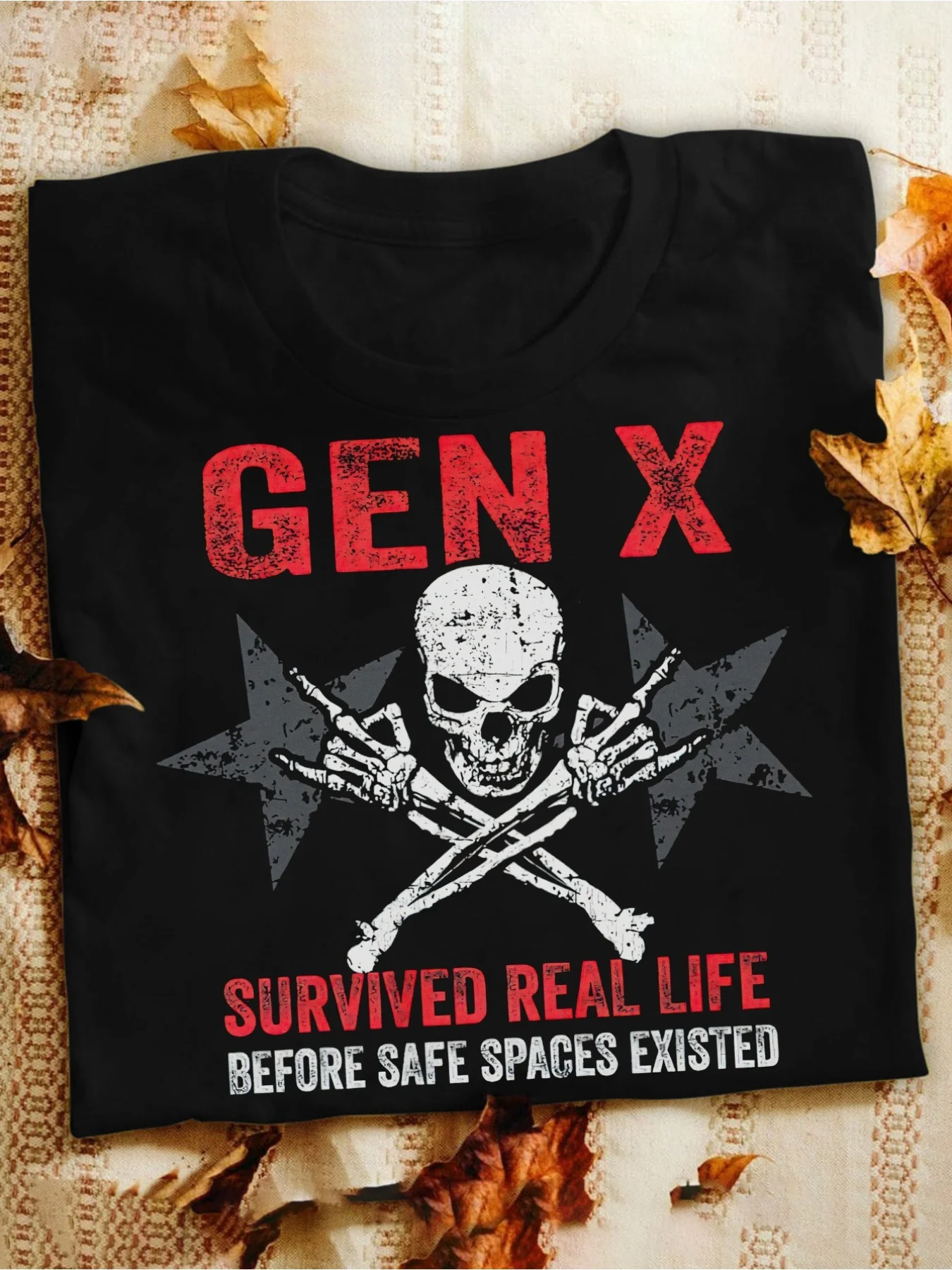 Men'S Gen X Survival Real Life T-Shirt | Vintage Retro Design With Bold And Applique Logo Print, Breathable Moisture-Wicking Fab