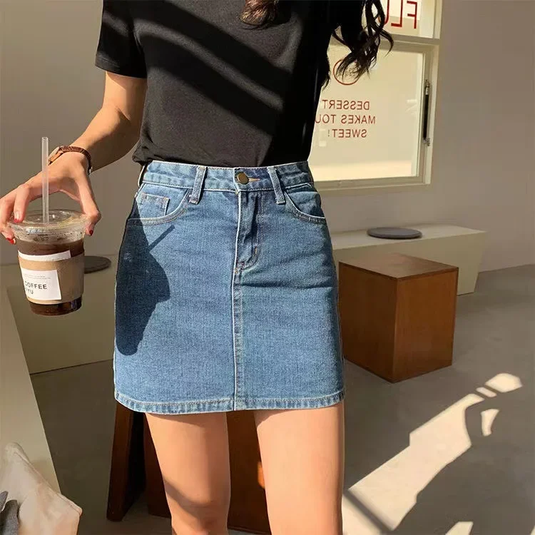 

Skirts Women Denim Straight High Waist Casual Sexy Girls Slim Mini Lovely Basic Vintage Students Ulzzang Chic Streetwear Newest