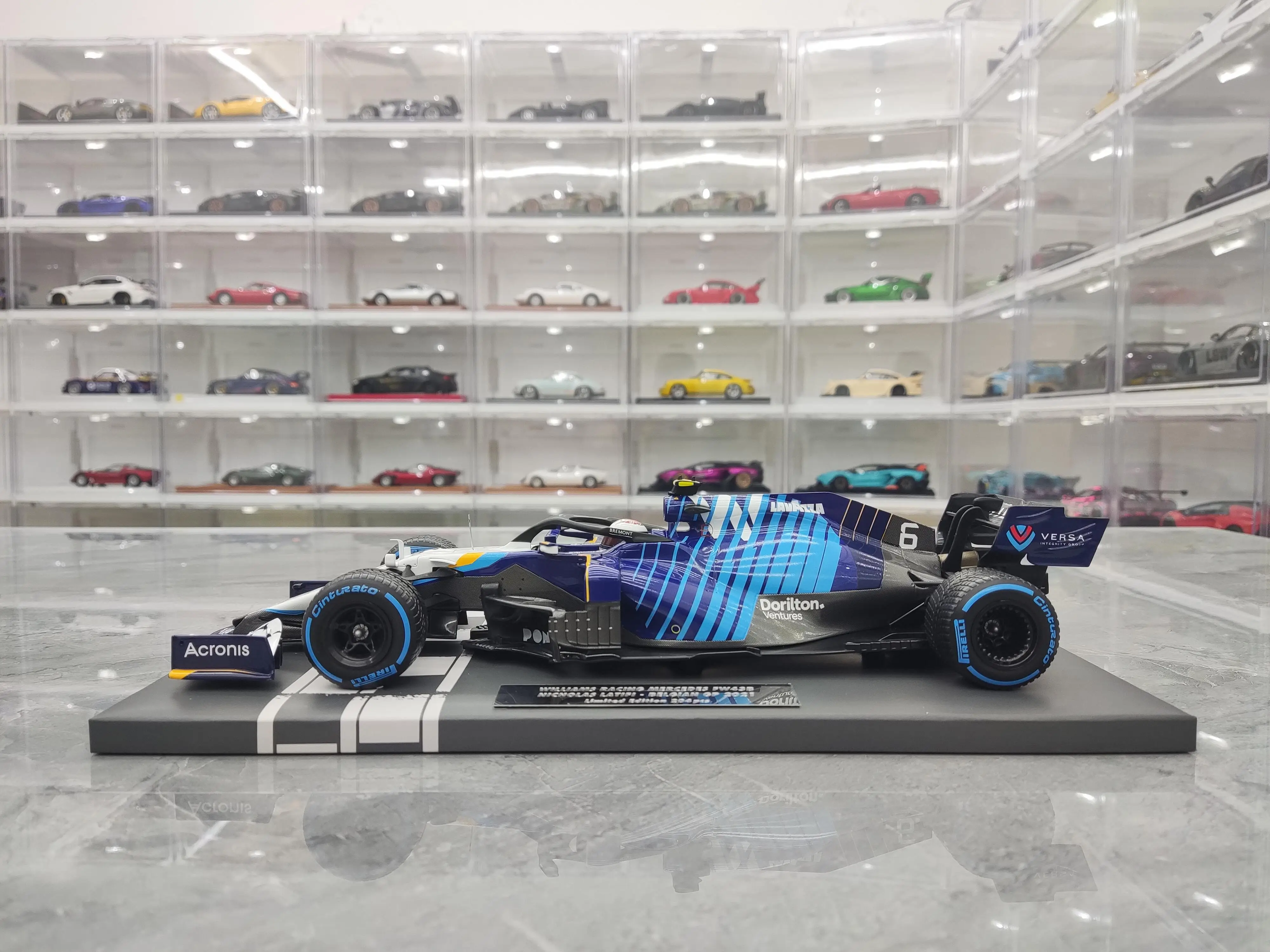 Minichamps 1:18 F1 2021 FW43B Williams #6 Belgium Station Simulation Limited Edition Resin Metal Static Car Model Toy Gift