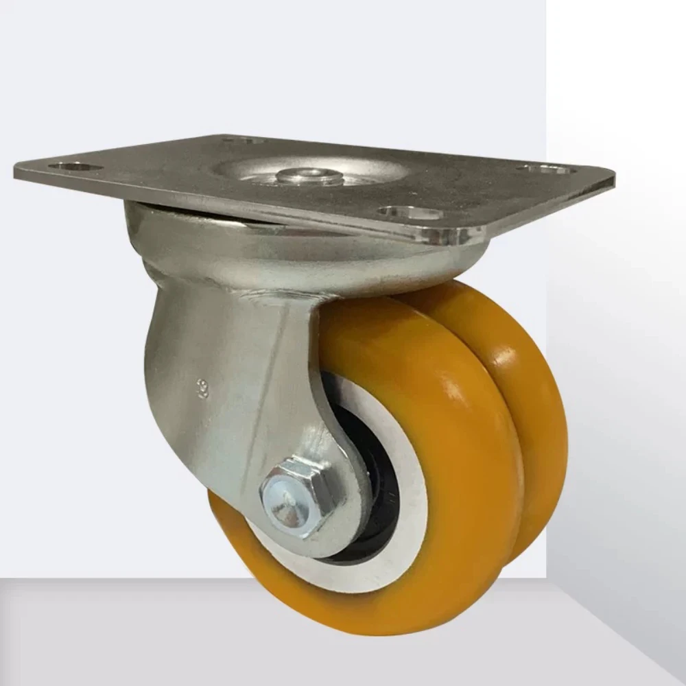 3 Inch PU Drive Swivel Caster, Heavy Duty Fork Wheel for AGV, 250kg Load Capacity