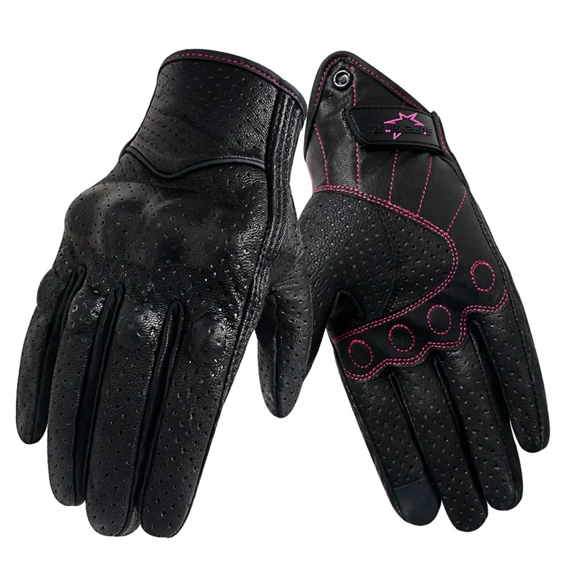 Motorcycle Gloves Women XS S M Leather Touch Summer Motor Guantes Cycling Glove Small Female Motocross Motorbike Luvas Mujer