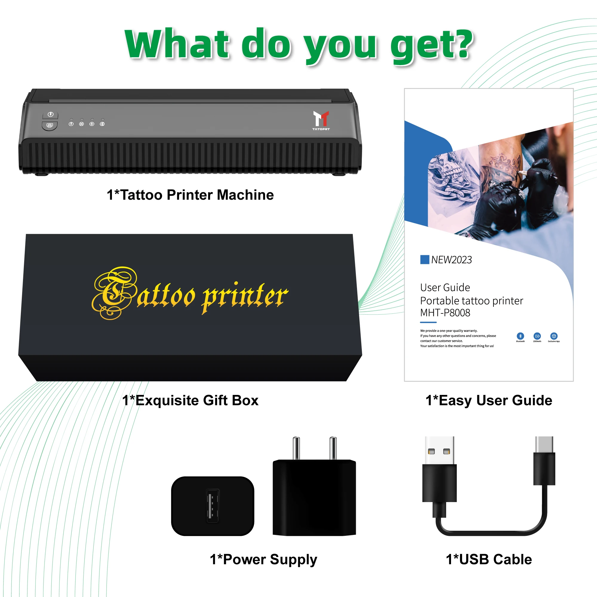 Imagem -06 - Mht-tattoo Stencil Transfer Printer Machine Drawing Printing Copier Tattoo Printer Portable Thermal a4 Bluetooth Connect Wireless