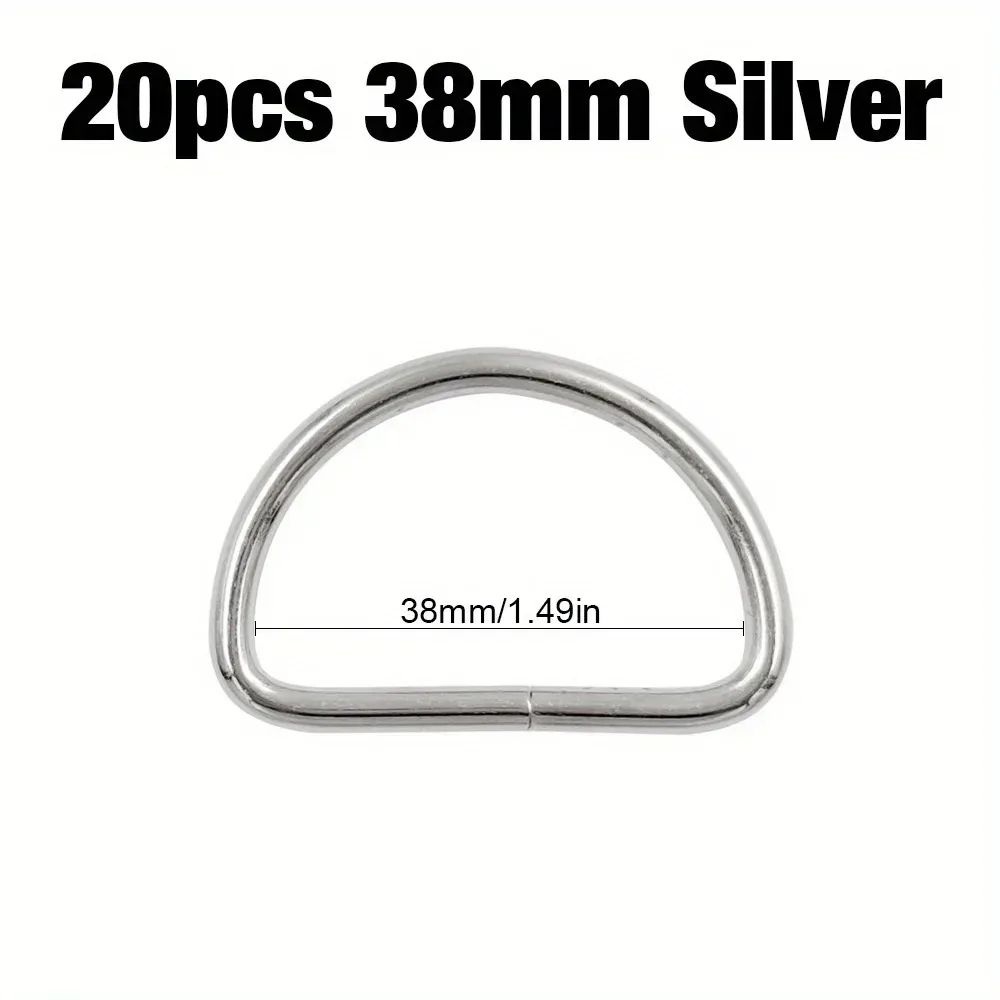 10/20/50 Pieces DIY Clothing Metal D-ring Accessories Silver Small Buckle Leather Luggage Hardware Metal Semi-circle D Buckle