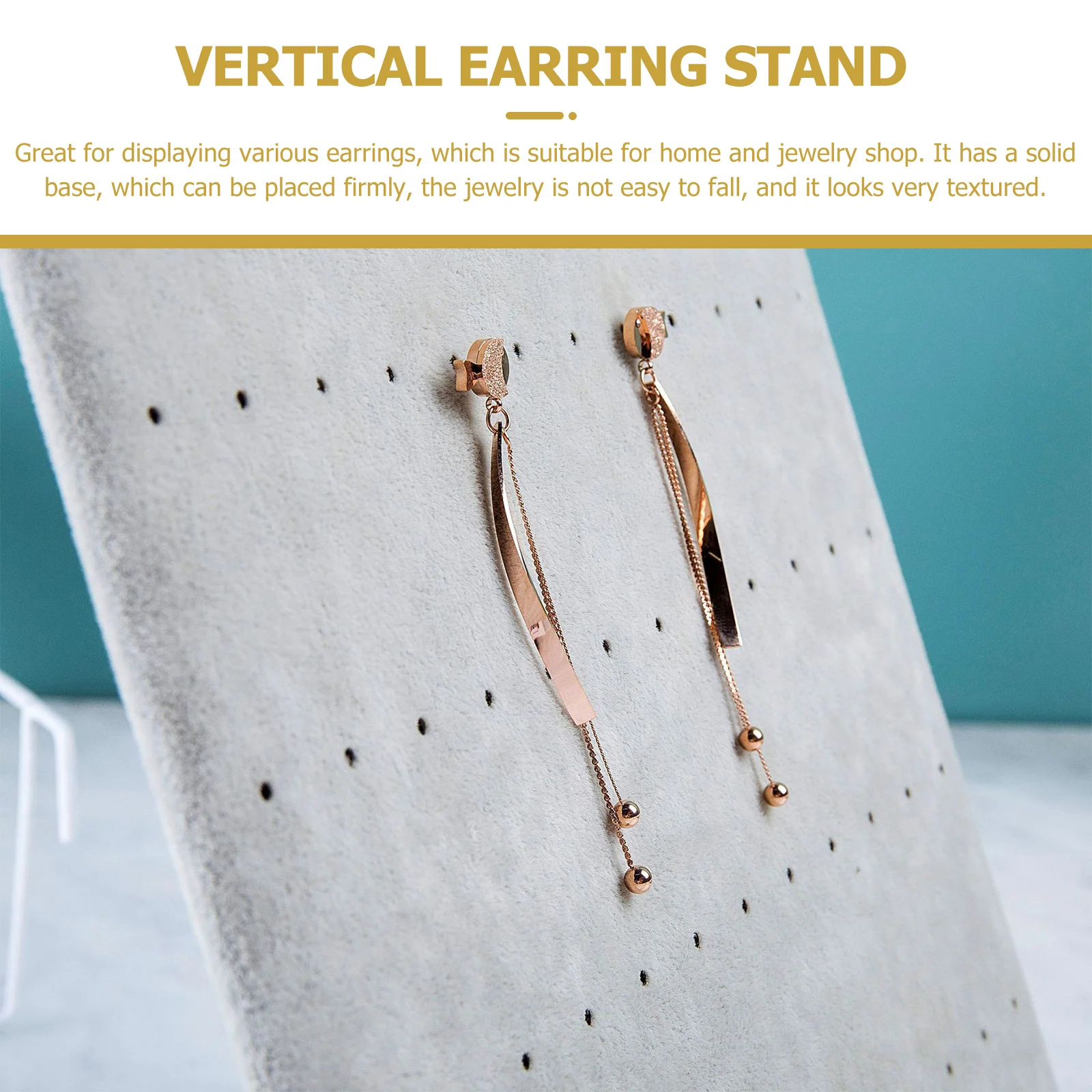 

2pcs Flannelette Earring Display Jewelry Organizer Rack Storage Stand For Earrings Studs Pendant Vertical Holder Solid Base