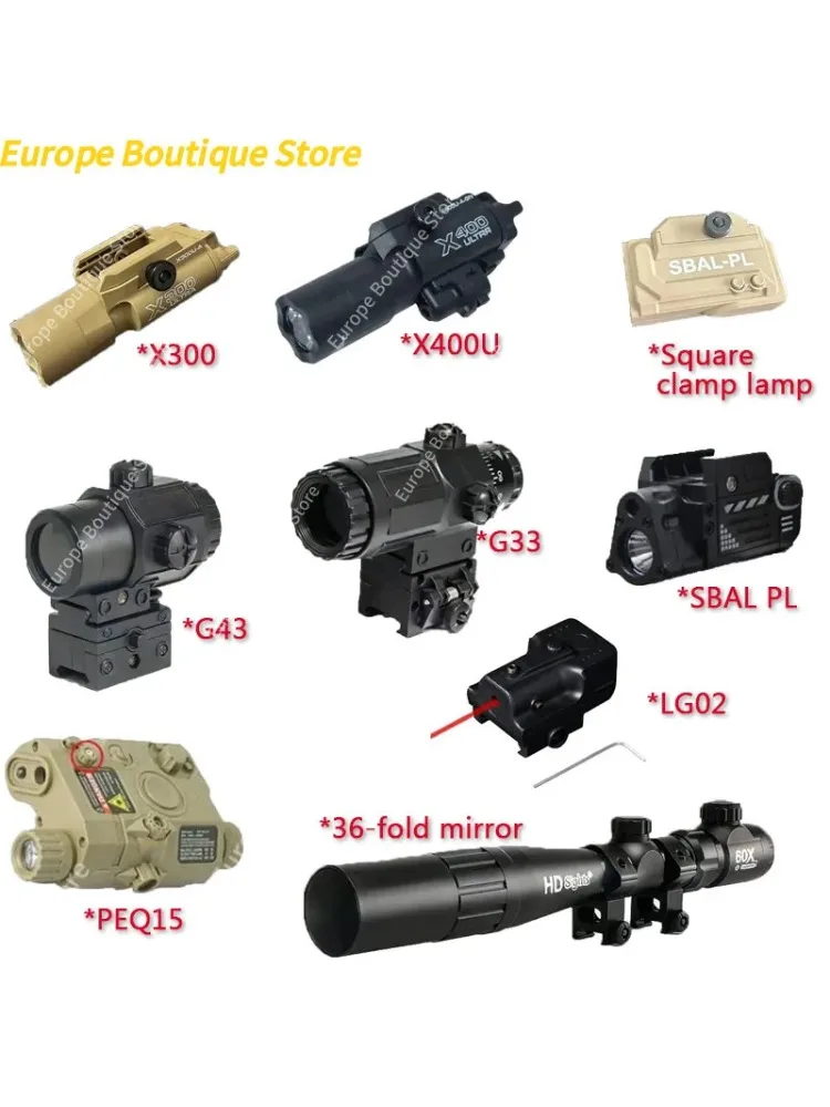 Multi-Functional 20mm Rail Tactical Set PEQ15 Laser Sight Flashlight Airsoft Gun Parts for CS Wargames view 2