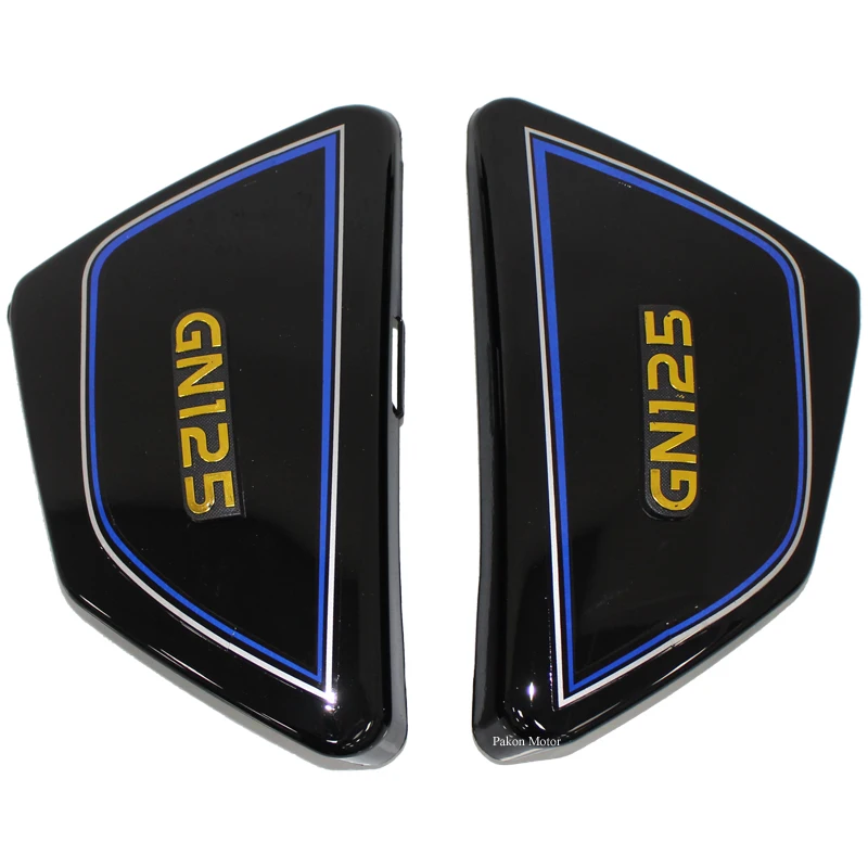 

GN125 Motorcycle Battery/Tool Side Panels Set for Haojue Suzuki Lifan Right/Left Body Plastic Covers With Emblem