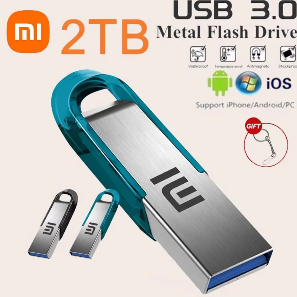 Original XIAOMI USB Flash Drive 2TB Metal USB U Disk Flash Drives High Speed Pendrive 1TB Portable USB Memory Drive Accessory