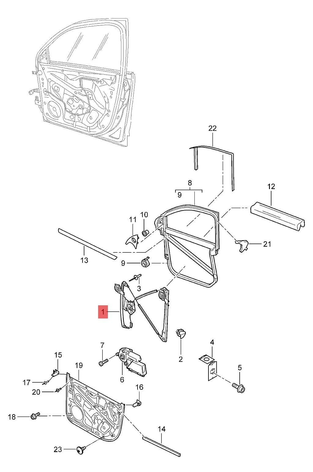 OEM 95554246204 95554246104 Front door window regulator for Porsche Cayenne 9PA1 for Cayenne 955 2003-06 2007-2010