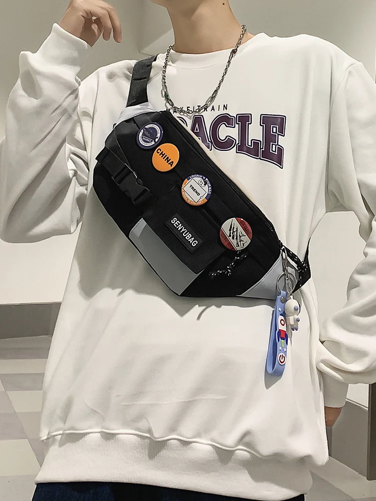 メンズ軽量サイクリングバックパック登山バッグスポーツファニーパックシングルショルダークロスボディバッグカラーブロックデザイン