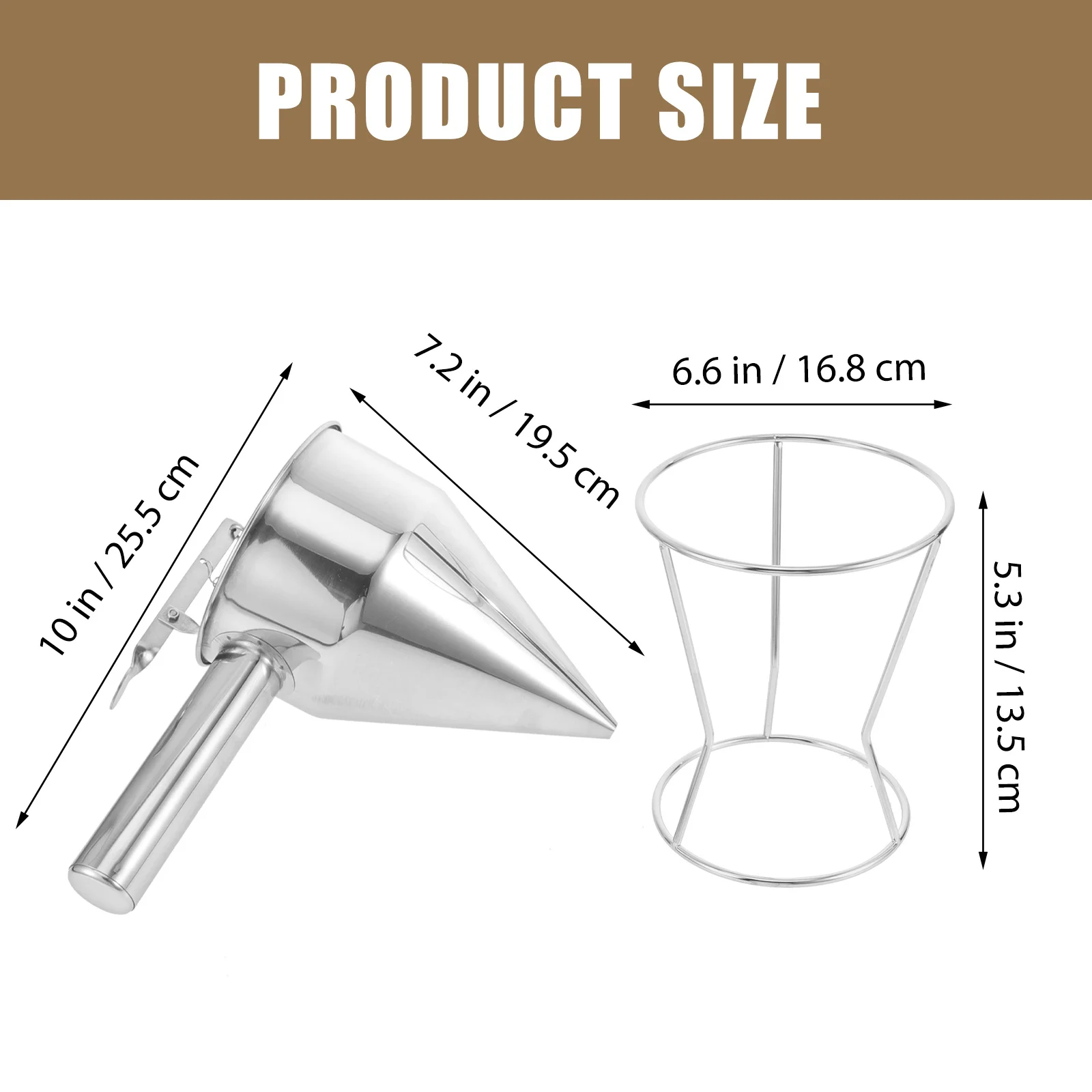 

Stainless Steel Funnel Batter Dispenser Small Stand Octopus Balls Kitchen Cake Baking Tool Pancake Batter Dispenser