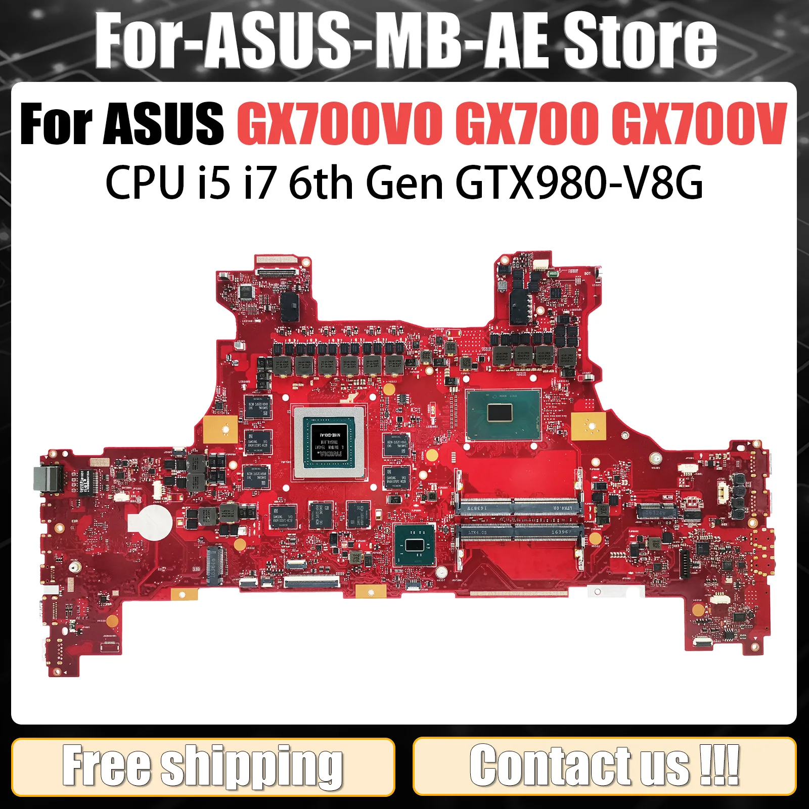 GX700VO Notebook Mainboard For ASUS ROG GX700 GX700VO GX700V Laptop Motherboard With I7-6820HK CPU GTX980M/8G 100% Test