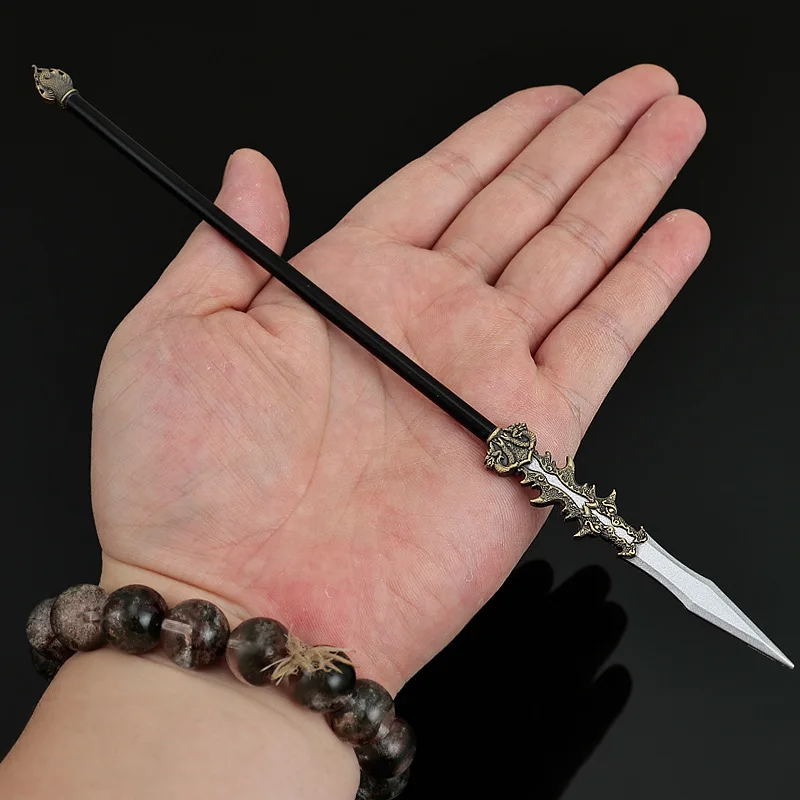 22cm/8.66in Model broń chińskich sztuk walki - Drakonitka, metalowa figurka, kolekcjonerski ornament, zabawka dla chłopca, prezent