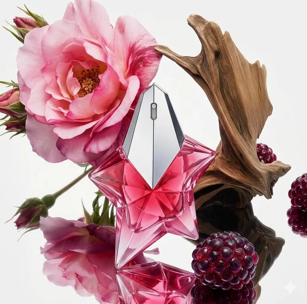 MUGLER ANGEL NOVA light pink star perfume, 50ML,containing Damask rose and raspberry, with fruity, floral, and woody notes, is a women's perfume suitable for everyday wear or parties, and also makes a great gift view 3