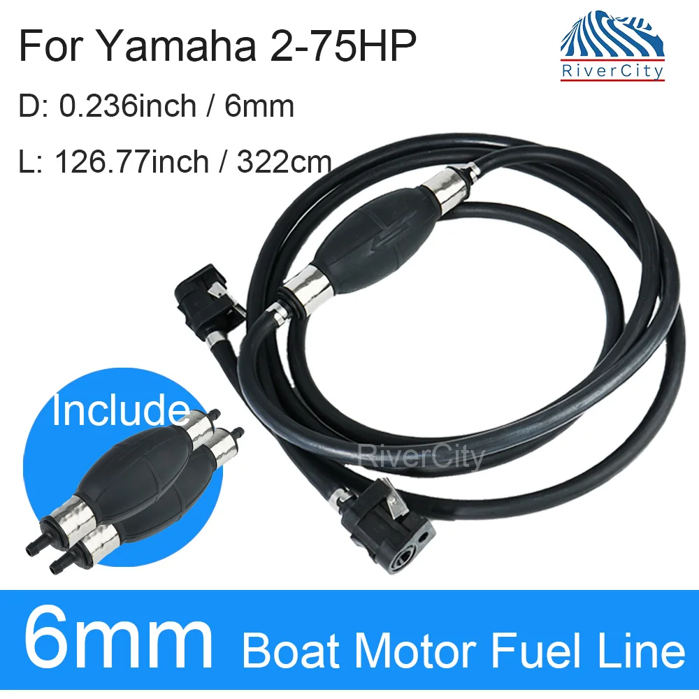 

15/64 "Морской подвесной лодочный мотор, топливный/газовый шланг в сборе для Yamaha 2-75HP, 6 мм, топливный насос O ​ EM:6Y1-24306-00/6Y1-24306-50