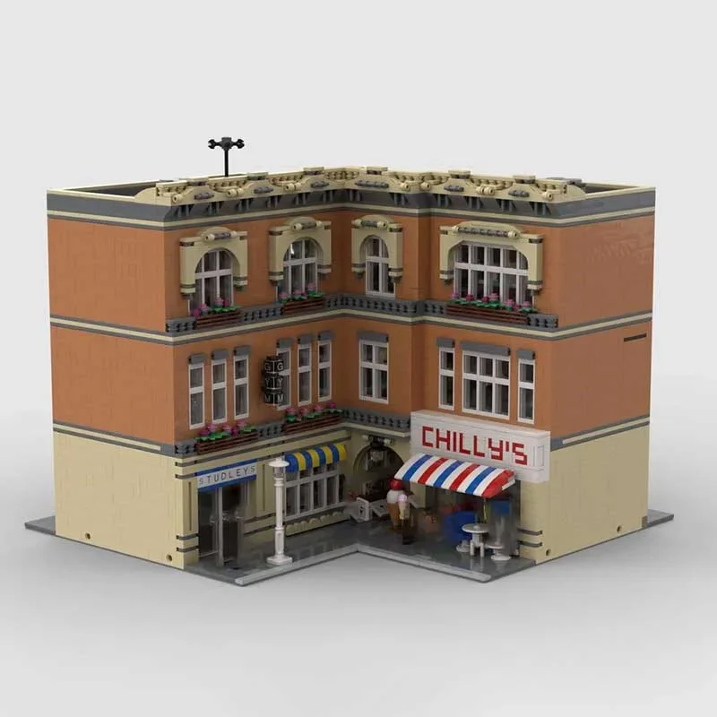 City Street View Model Moc Building Block Sports Store Model Technology Brick DIY Assembly Modular Construstion Toy Gifts