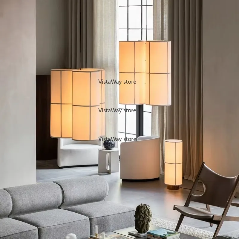 

Nordic Wabi-Sabi Style Decorative Pendant Light Fixture Fabric Shade Hanging for Restaurant Dining Table Living Room Long Middle