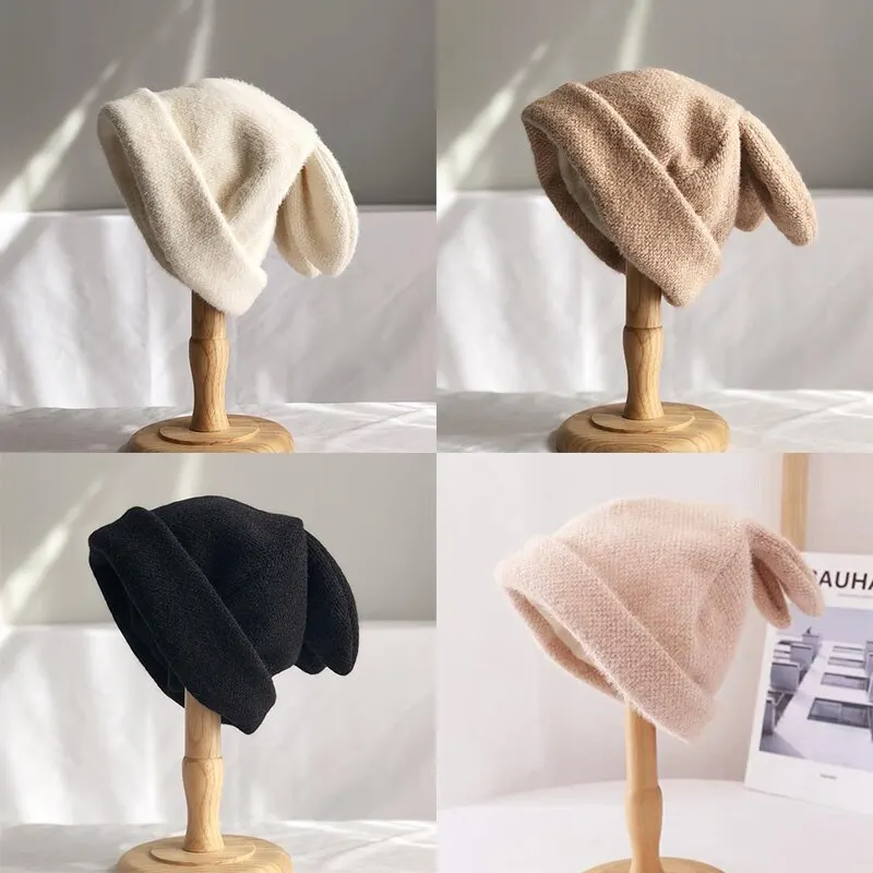 Unisex Rabbit Ears Cute Beanies Autumn Winter Warm Hat Hip Hop Cap Beanie Hat Caps for Women Men