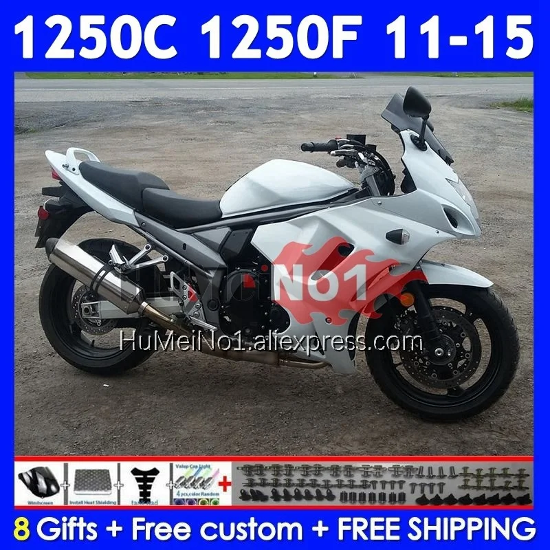 Gloss white Kit For SUZUKI Bandit GSX1250F GSXF 1250 11 12 13 14 15 124No.37 GSXF1250 GSX1250C 2011 2012 2013 2014 2015 Fairing