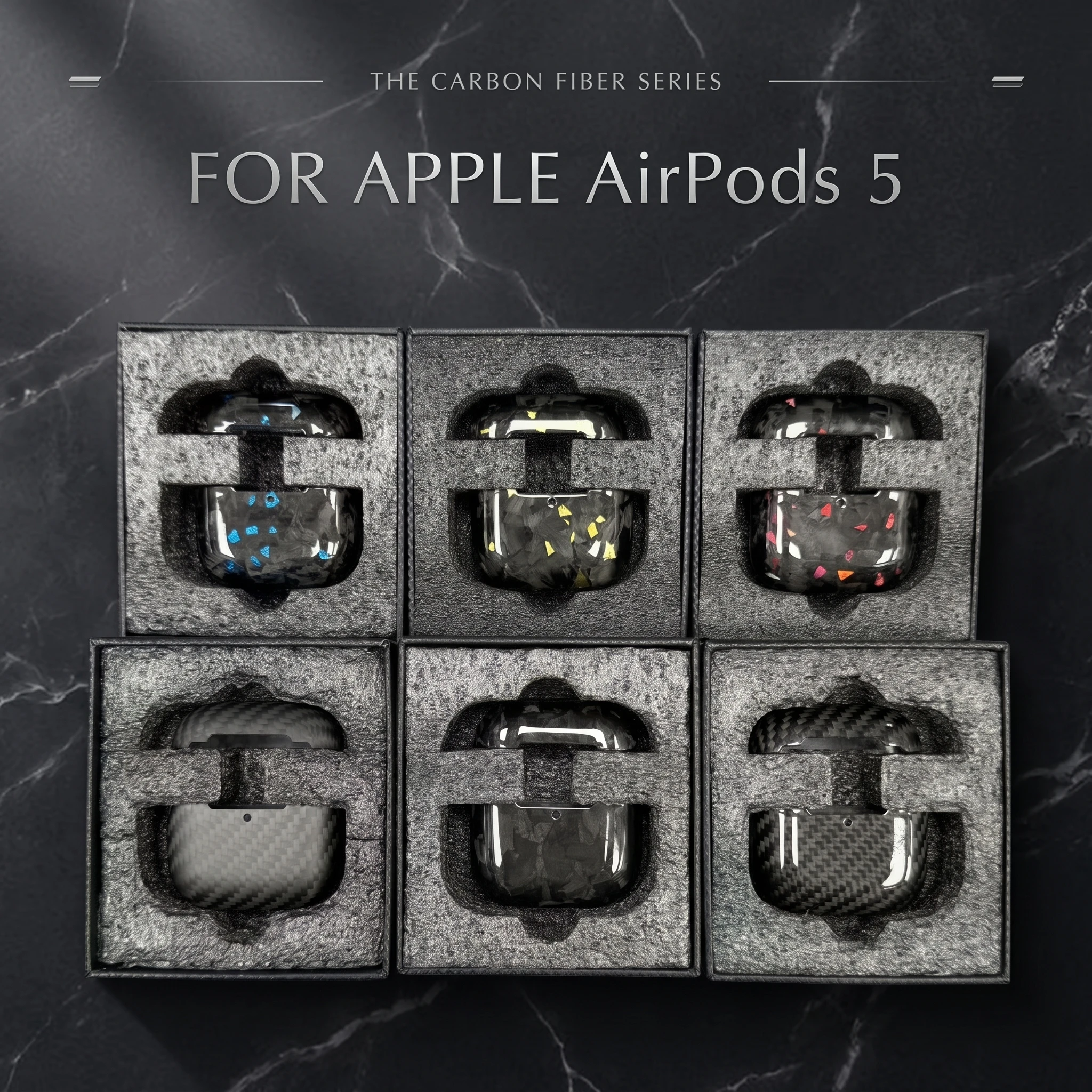 For AirPods5 Case Carbon Fiber Earphone Case Carbon Fiber Case Earphone Wireless Bluetooth For AirPods5 Cover