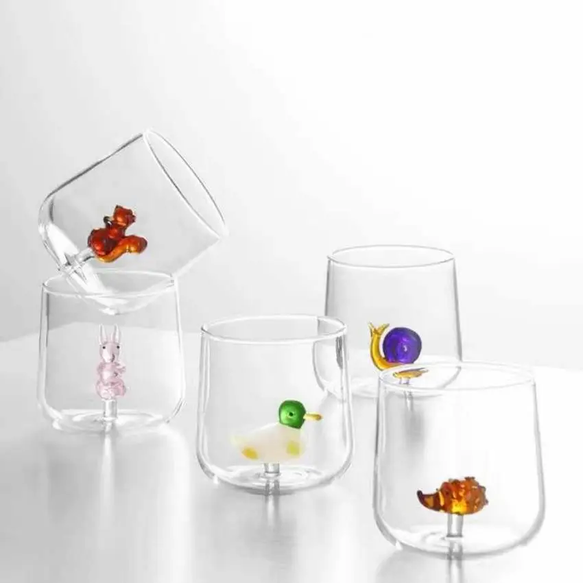 Three-Dimensional Animal Heatproof Glass Gift Water Cup Coffee Mug Female Summer Cute Couple Office Mug