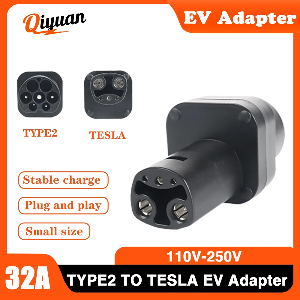 32A Type2 to NACS Tesla Adapter Type 2 AC Charger Converter for America Electric Car with NACS charging socket