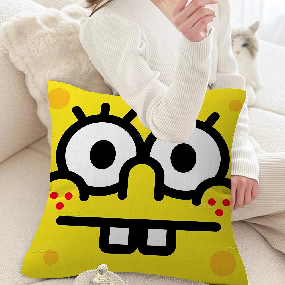 Cartoon S-Spongebobs Pillowcase Toon Gift Cushion Cover Bedroom Home Sofa Chair Seat Decor Pillow Case