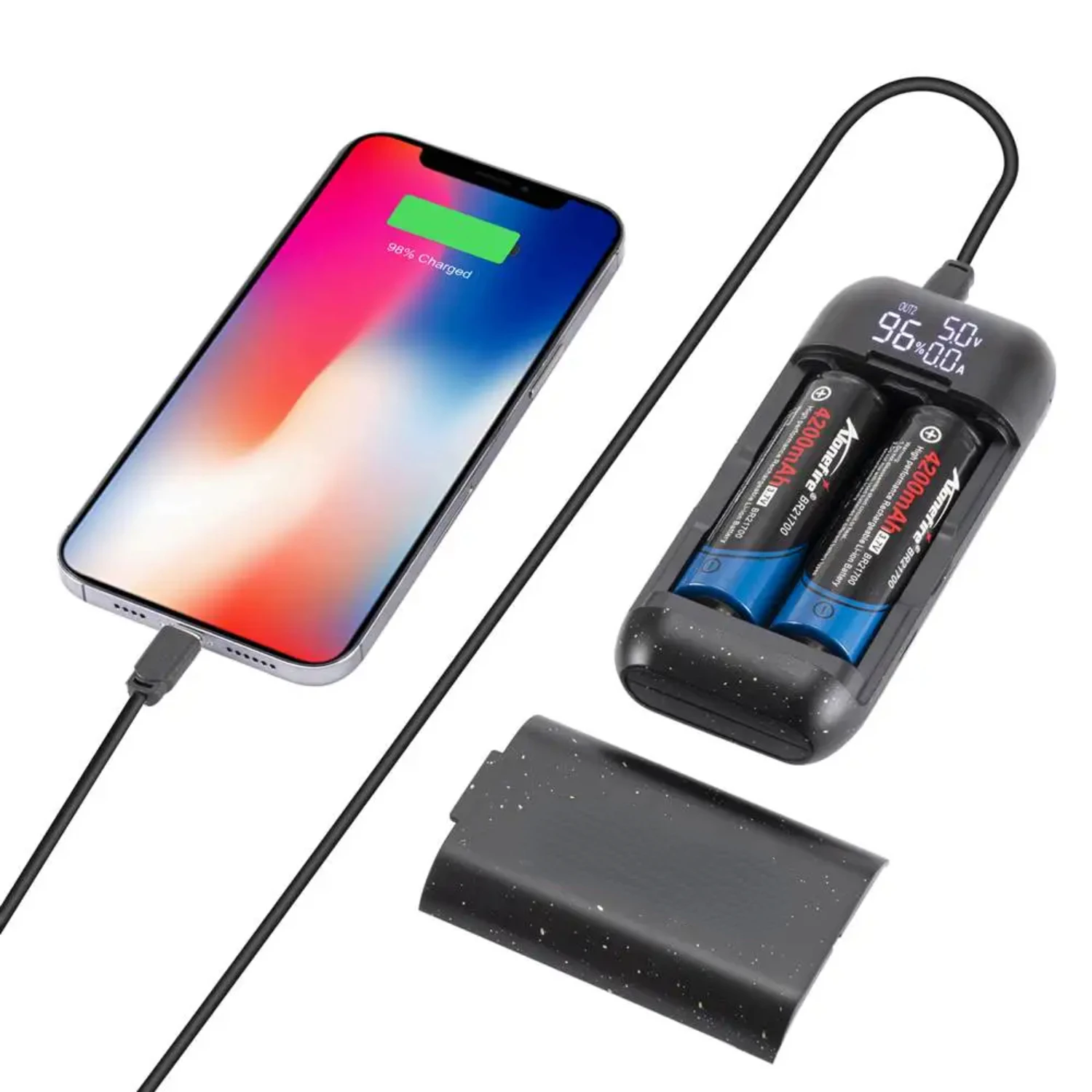 Portable and Compact 5V 2A USB Smart Charger: Efficient Charging Solution for 18650 21700 Li-ion Battery - DIY Power Bank Case w