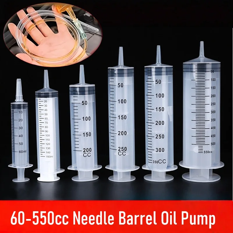 60-550ml Syringe Oil Pump Auto Fuel Tank Filling Equipment Fluid Extractor With 1m Hose Reusable Needle Barrel Liquid Change