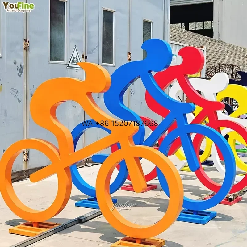 Wmwmnu for Abstract Art Stainless Steel Large Abstract Metal Bike Sculptures