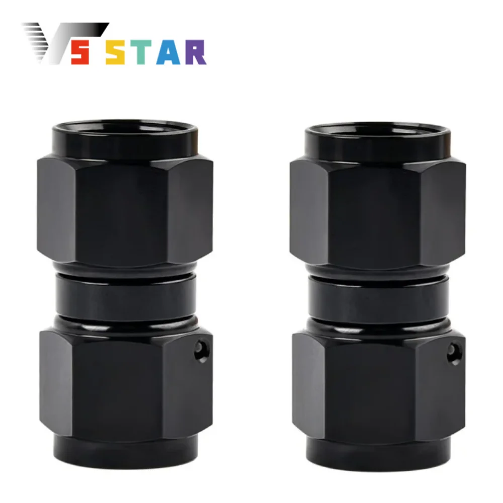 2 pz di Alta Qualità Durevole AN6 A AN6 In Alluminio Dritto Femmina Girevole Accoppiatore Unione Raccordo Per Olio Combustibile Acqua Nero TF-1108