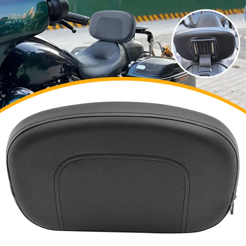 

For Honda Yamaha Suzuki Harley Davidson Motorcycle Universal Black Rear Backrest Cushion Sissy Luggage Rack Passenger Pad