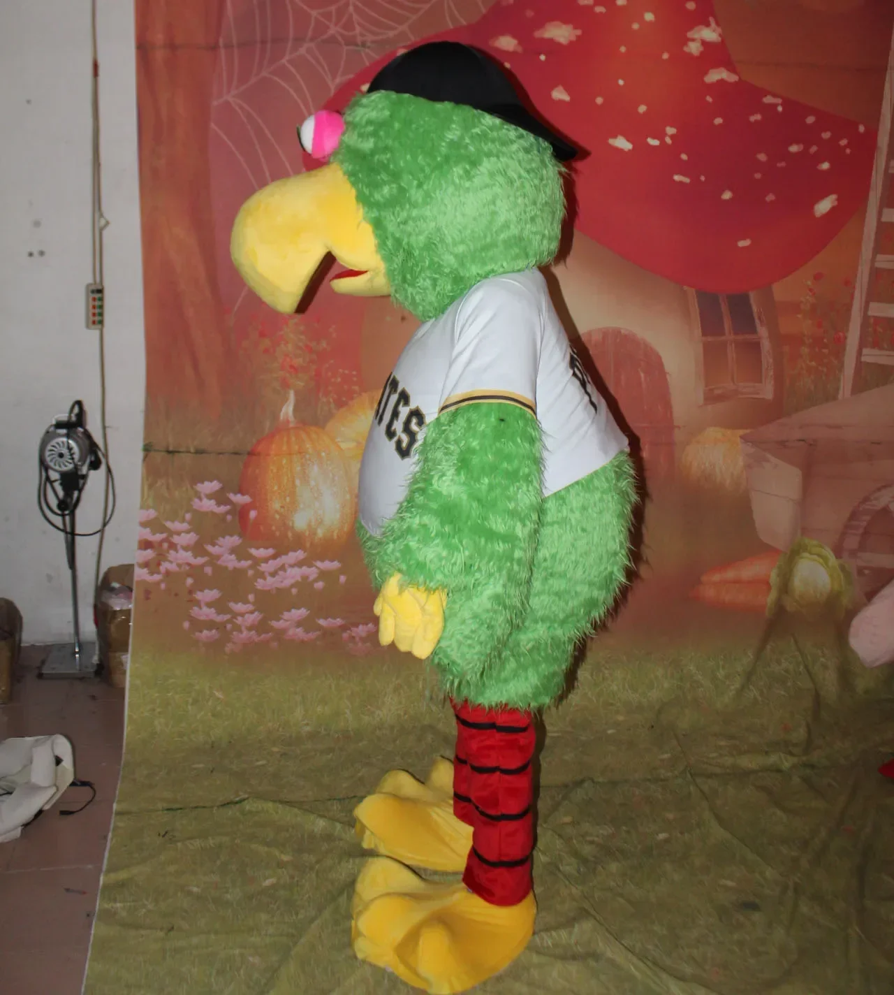 adult green pirate parrot mascot costume sports team mascot outfit cosplay suit