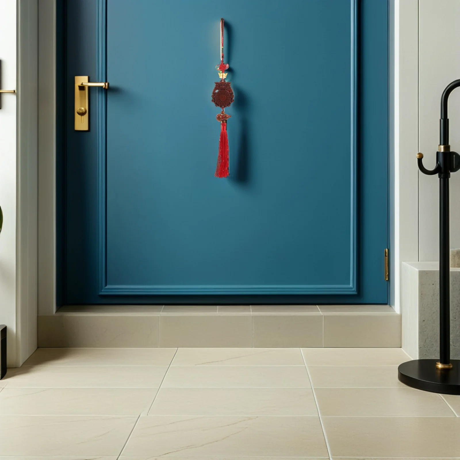 

1pcs Peach Wood Bagua Mirror Hanging Ornament Handcrafted Feng Shui Protection Charm For Home Door Wealth Prosperity Decor