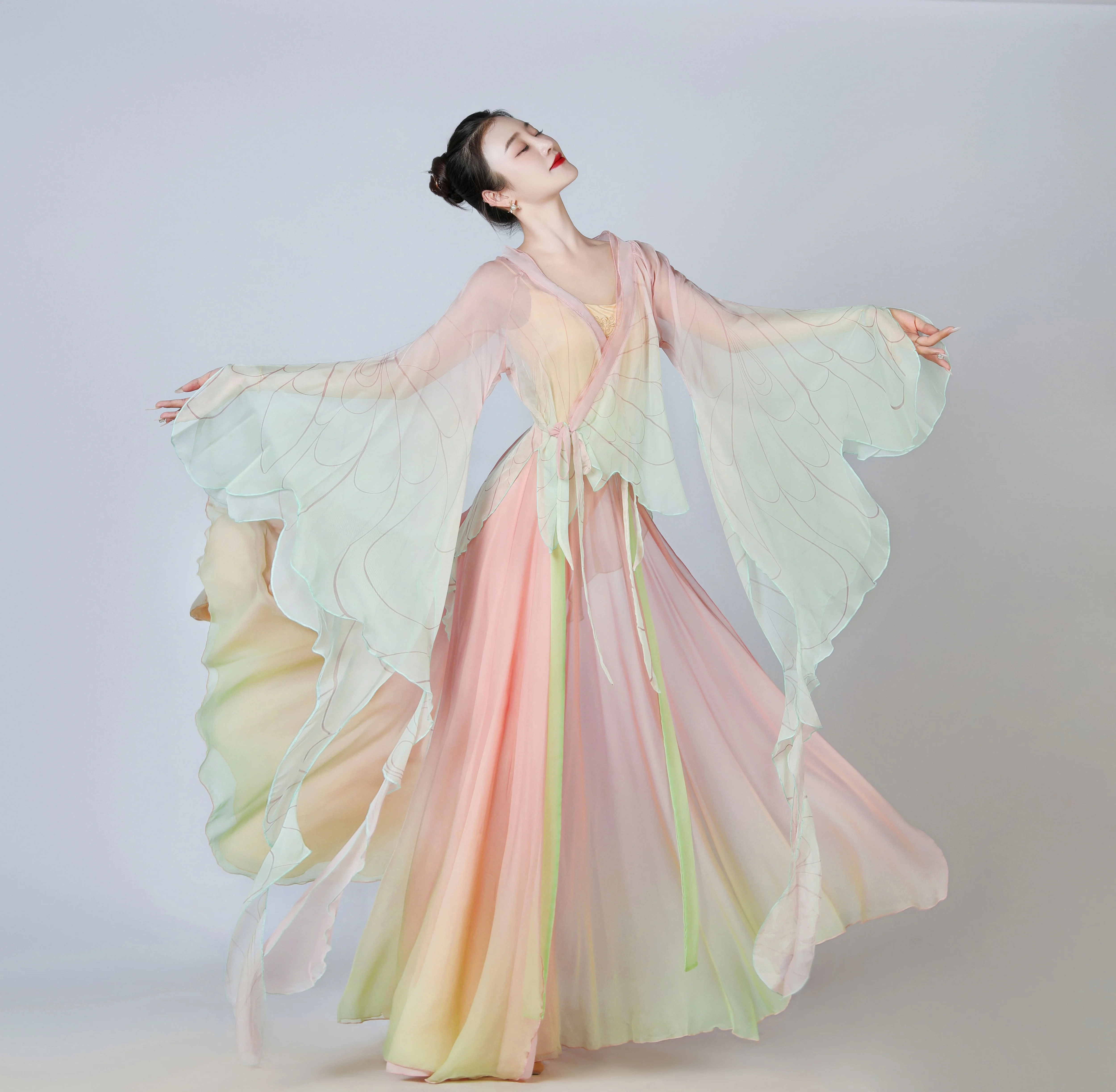 Taniec ludowy w stylu chińskim Klasyczna tancerka Kostiumy Hanfu Odzież damska Yangko Sukienka do ćwiczeń tanecznych na scenę