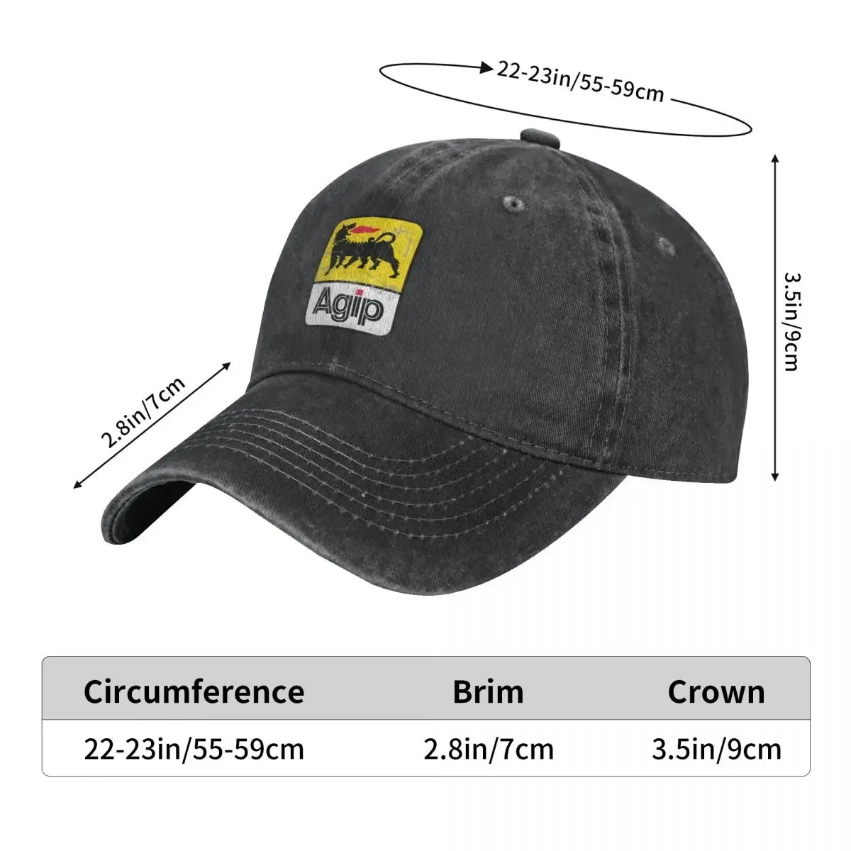 AGIP Lubricants Logo 1968 – 1998 Distressed version Cowboy Hat Golf Fluffy Hat Trucker Hat fishing Golf Women Men's