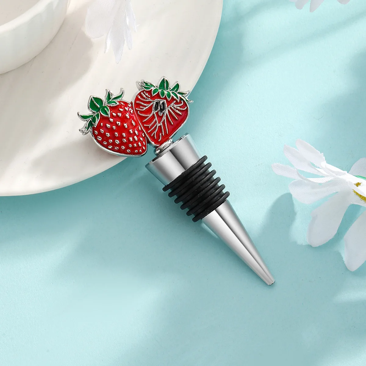 Strawberry  Wine Bottle Stopper