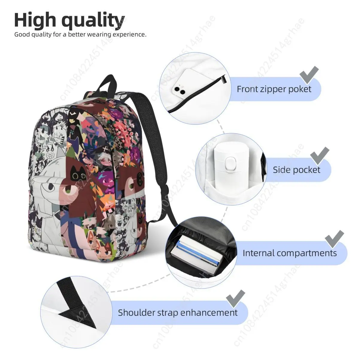 Tas Ransel Anime Pendidikan Kertas Fundamental untuk Pria Wanita Remaja Pelajar Bisnis Tas Selempang Kuliah Ringan