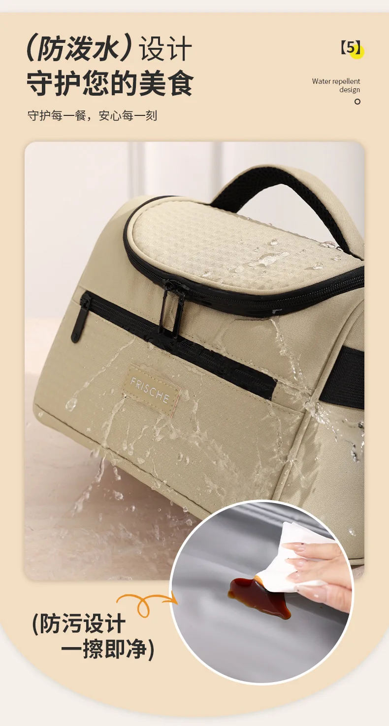 Neue Tragetasche, Kühler, Lunchtaschen, tragbar, für Picknick, Büro, Schule, Isoliertasche mit Schultergurt – Detail 22