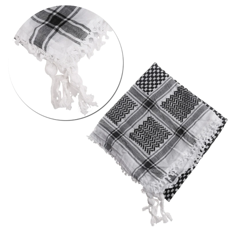 2024 New Adult Arab Dustproof Scarf with Lattice Pattern Square Keffiyeh Headscarf