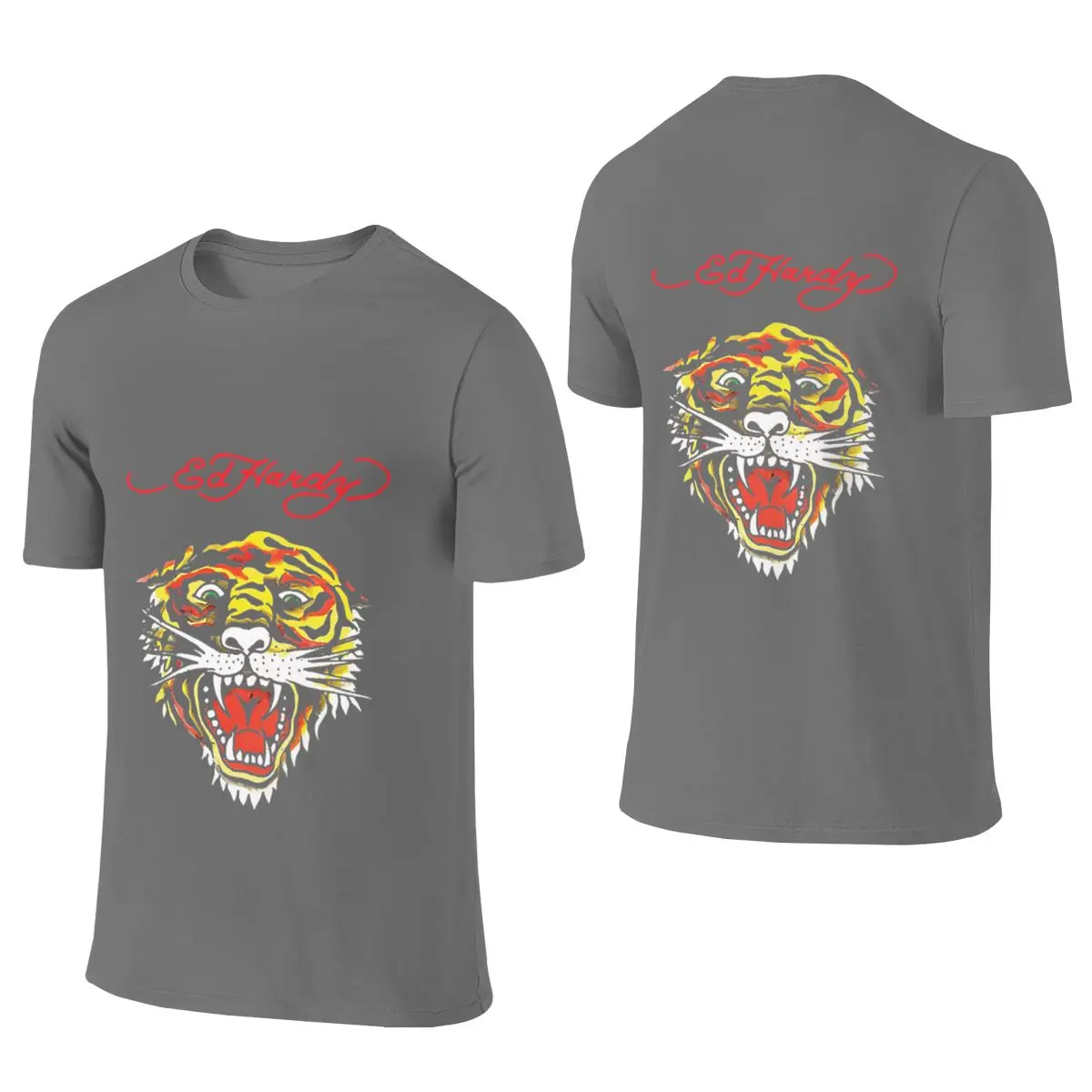 RETRO TIGER HEAD Shopping Reversible T-shirt Casual Girlish Feeling Light Color Schemes T-shirt
