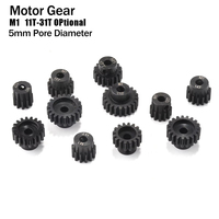 M1 5mm Pinion Steel Metal 11T 12T 13T 14T 15T 18T 20T 21T 24T 25T 26T 27T 28T 31T Motor Gear for 1/10 1/8 1/7 RC Model Car Motor
