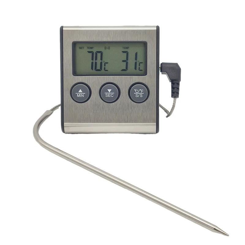 Kitchen Digital Cooking Thermometer Meat Food Temperature for Oven BBQ Grill Timer Function with Probe Heat Meter for Cooking