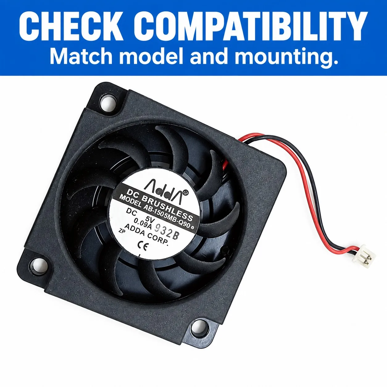 Blower Fan 45x45x7mm 4507 Ultra-Thin DC 5V, 0.09A for Laptops, Compact Devices Electronics for ADDA
