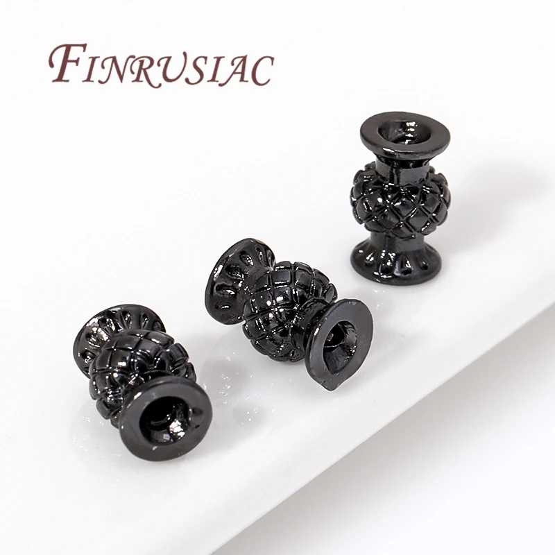 5/10/15Pcs/Lot Black Beads Separators,Vase Shape Beads Accessories For Jewelry,Spacer Bead Findings For DIY