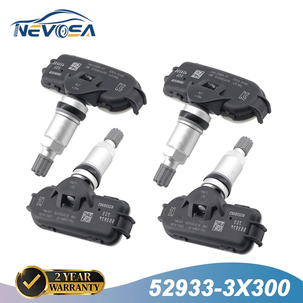 

NEVOSA 1/4PCS 52933-3X300 TPMS Sensor For Hyundai C-Green 2016 Elantra KIA Pride 2012 Rio 2011 2014 Wholesale TPMS Sensor 433MHz